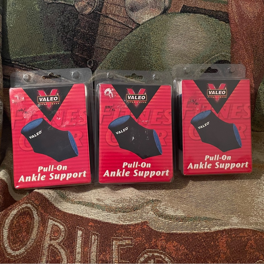 Lot of 3 Valeo Pull-on Ankle Support Sleeves L/ XL NEW